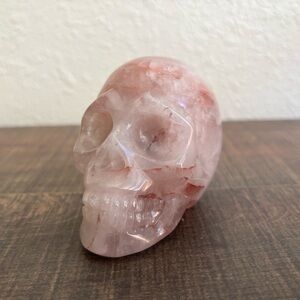 Gorgeous Fire Quartz Skull Hand Craved Healing Stone Natural Crystal Reiki Gift